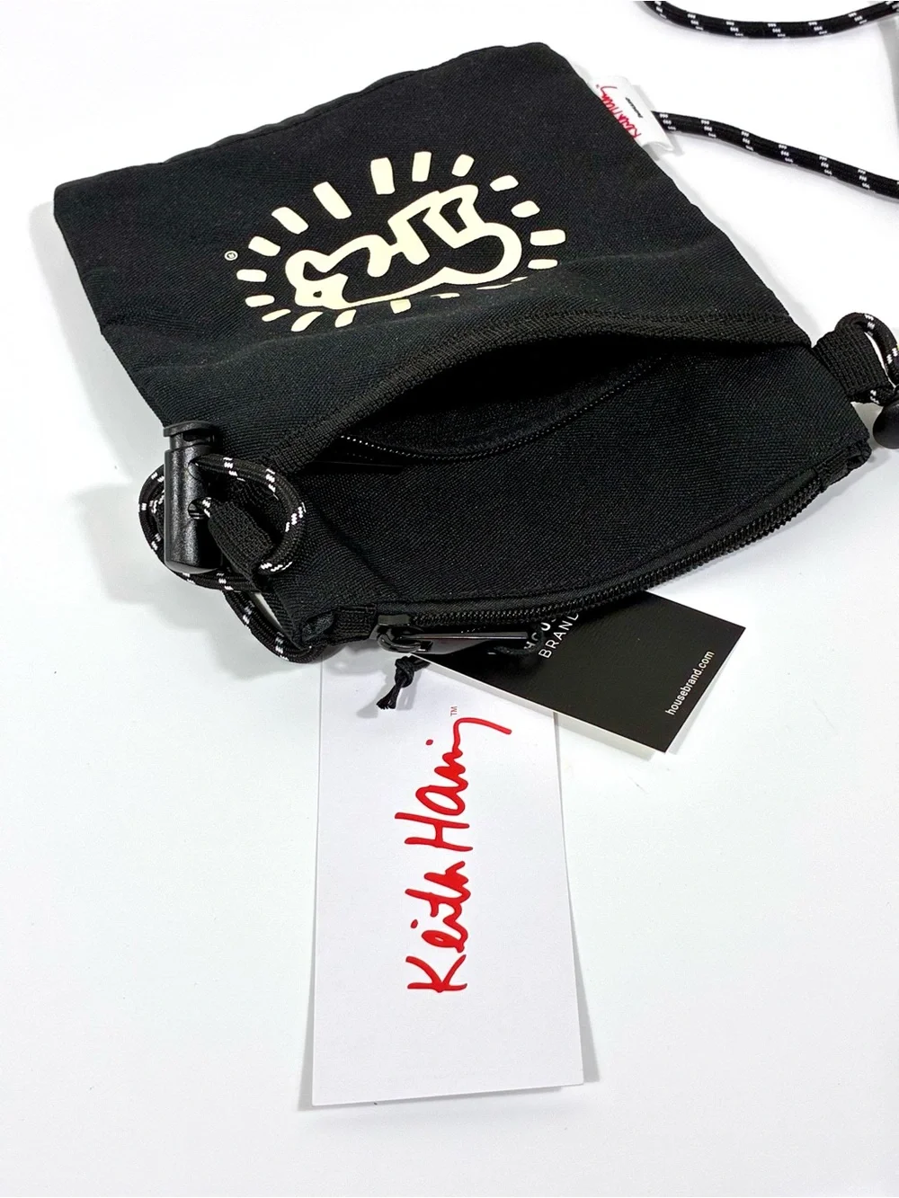 Keith Haring Radiant Baby Black Crossbody Pouch Bag NWT Festival Utility Travel - Picture 4 of 10